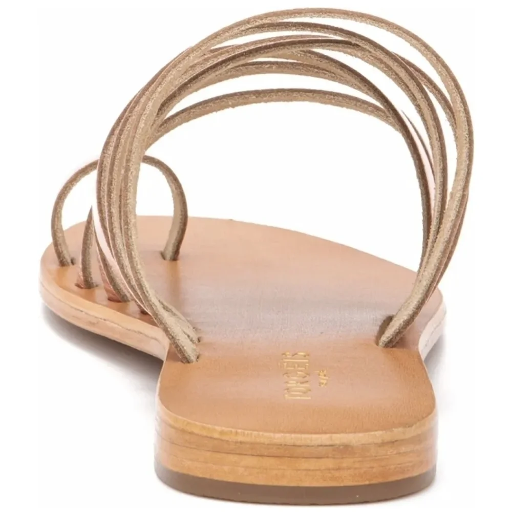 Gold color Multi Crossed Toe Loop Sandal - Picture 6 of 11